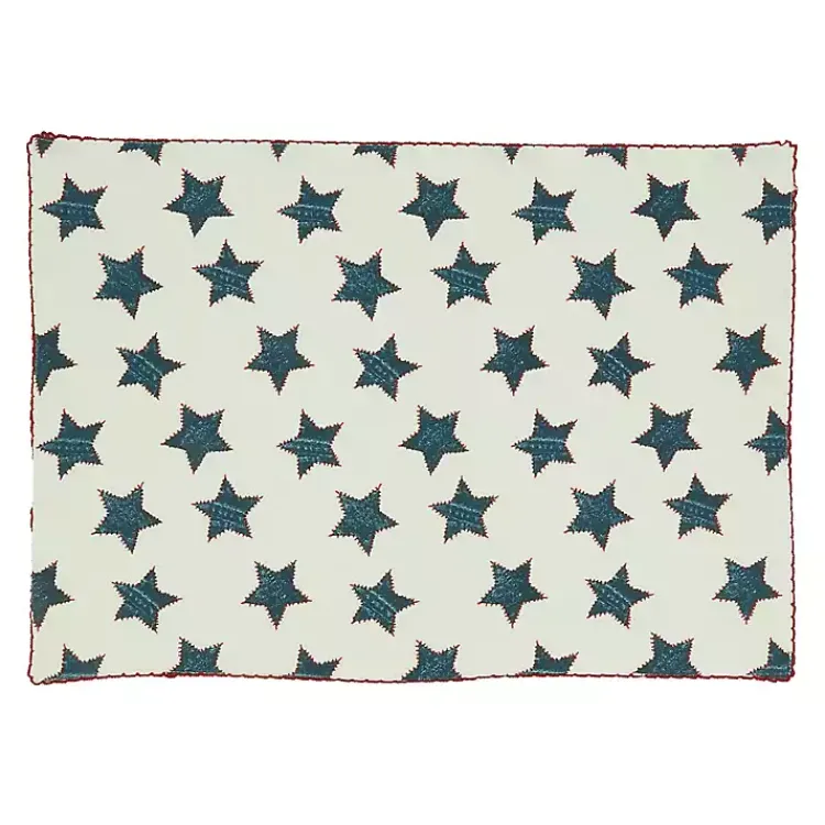 Table Linens-Kirklands Home Red and Blue Star Placemats, Set of 4