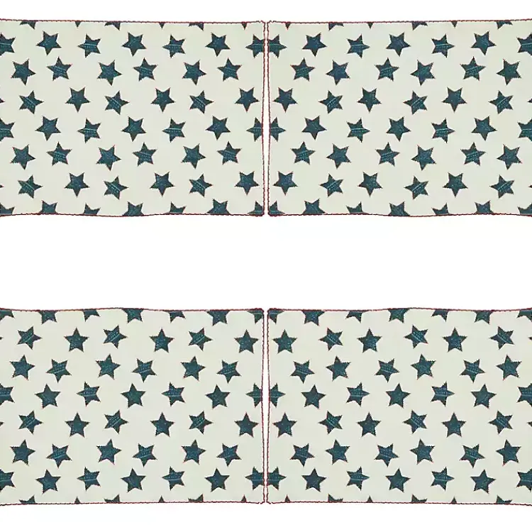 Table Linens-Kirklands Home Red and Blue Star Placemats, Set of 4