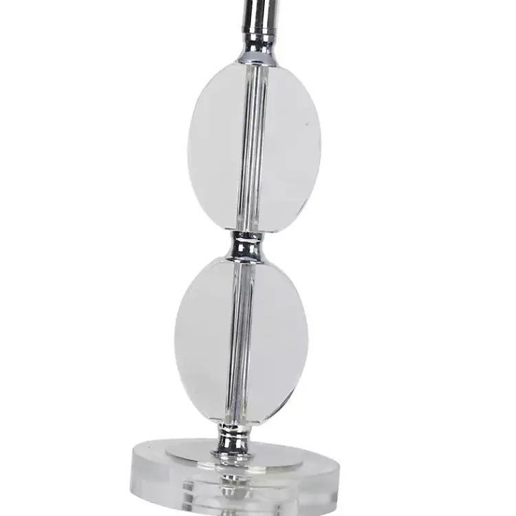 Table Lamps-Kirklands Home Hourglass Crystal and Silver Metal Table Lamp