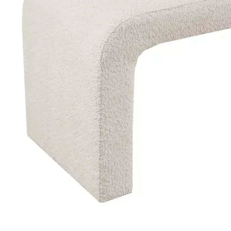 Benches & Ottomans-Kirklands Home Cream Boucle Waterfall Bench White