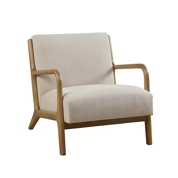 Accent Chairs-Kirklands Home Nolan Cream Lounge Accent Chair White