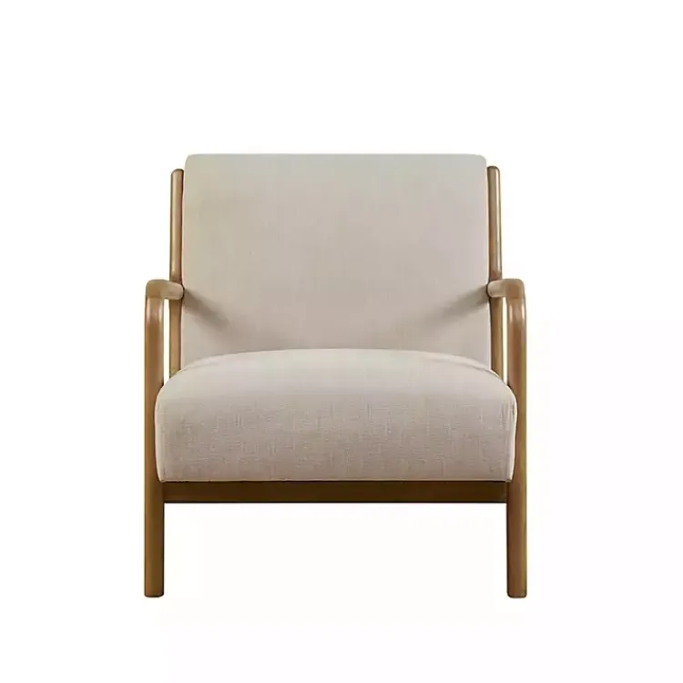 Accent Chairs-Kirklands Home Nolan Cream Lounge Accent Chair White