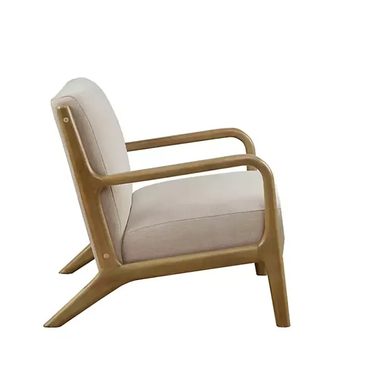 Accent Chairs-Kirklands Home Nolan Cream Lounge Accent Chair White