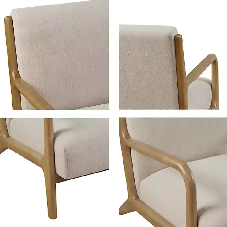 Accent Chairs-Kirklands Home Nolan Cream Lounge Accent Chair White
