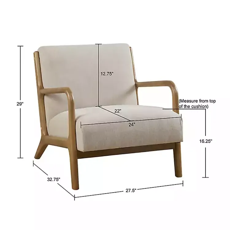 Accent Chairs-Kirklands Home Nolan Cream Lounge Accent Chair White