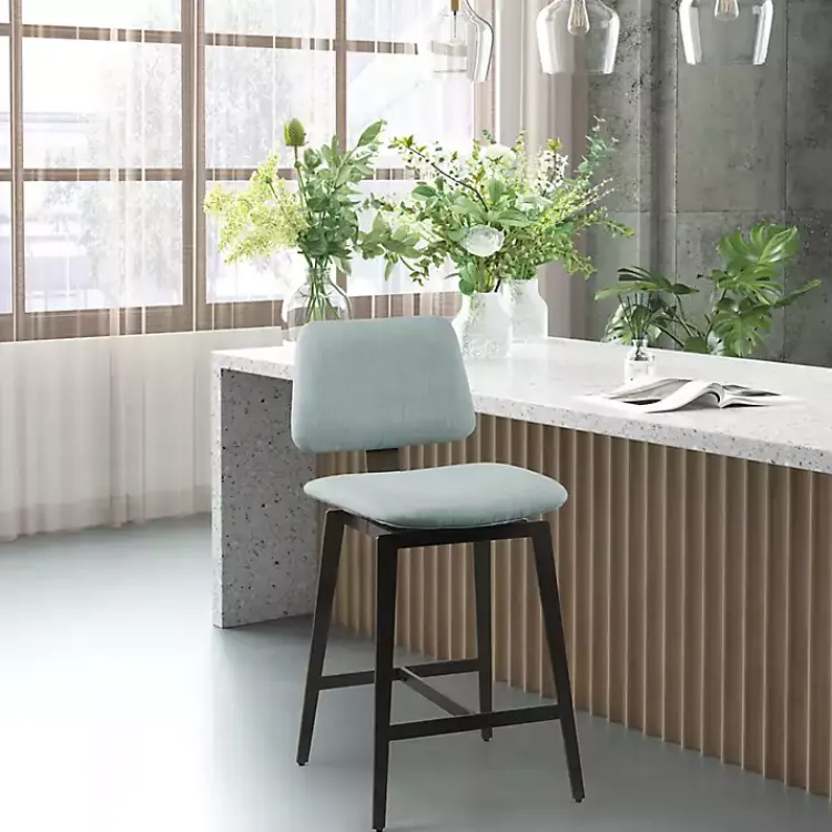 Bar Stools & Counter Height Stools-Kirklands Home Light Swivel Counter Stool Blue