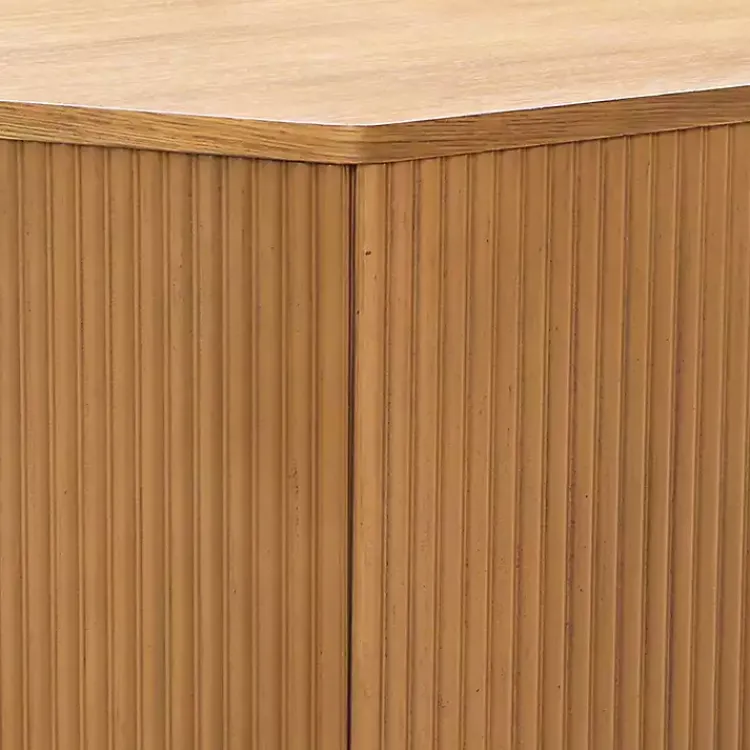 Coffee Tables-Kirklands Home Natural Fluted Hexagon Coffee Table Tan