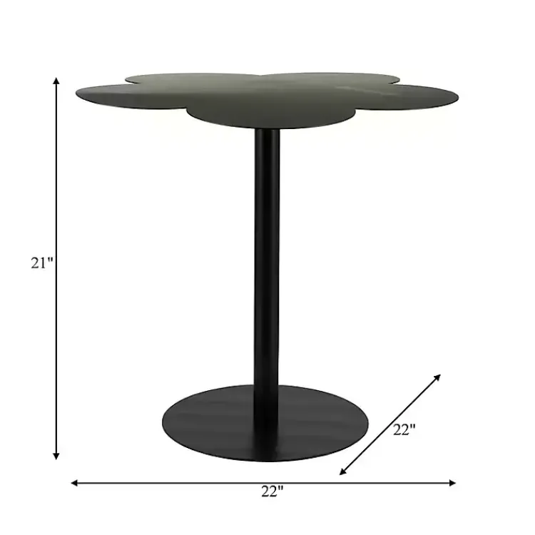 Accent & End Tables-Kirklands Home Metal Clover Accent Table Black
