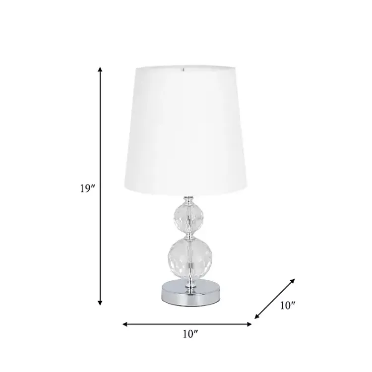 Table Lamps-Kirklands Home Silver Crystal Orb Table Lamps, Set of 2 White