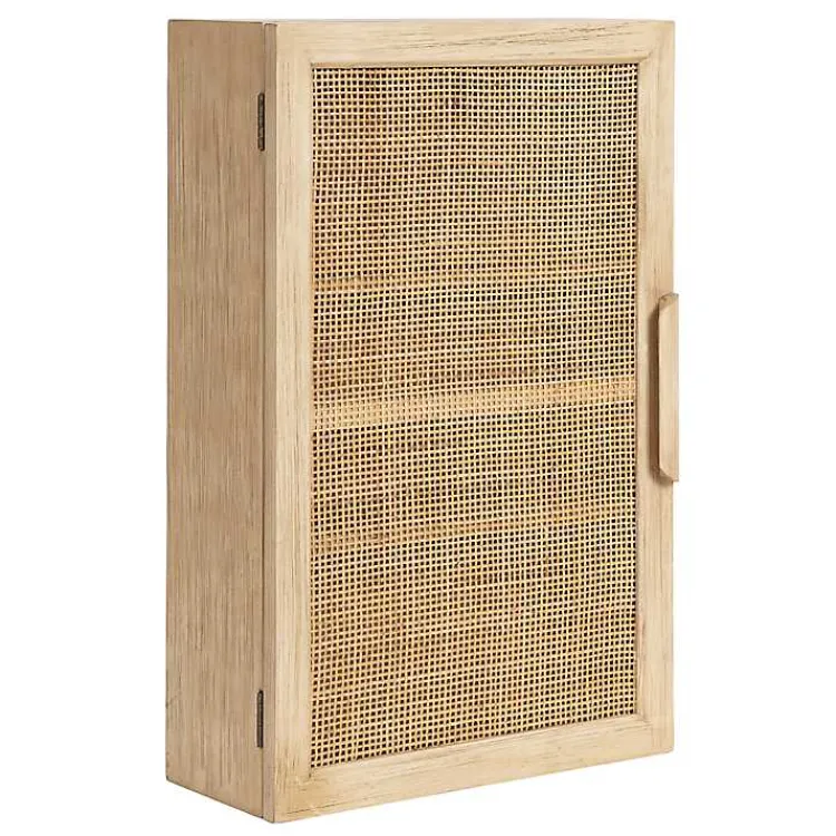 Wall Storage-Kirklands Home Natural Rattan Wall Cabinet