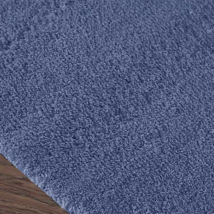 Bathroom Rugs-Kirklands Home Blue Plush Microfiber Bath Mat, 20x24