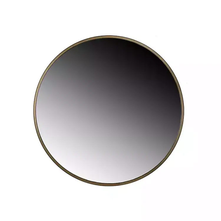 Framed Mirrors-Kirklands Home Modern Metal Round Wall Mirror Gold