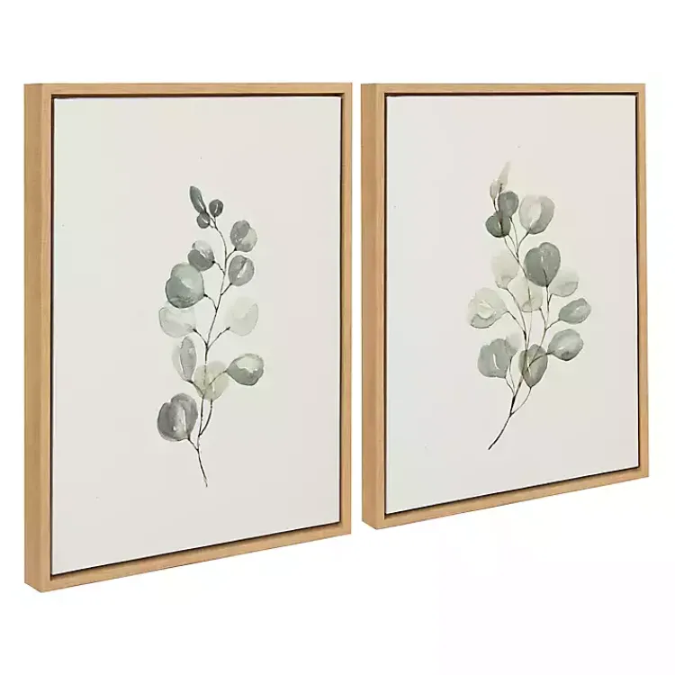 Canvas Art-Kirklands Home Eucalyptus Sprigs Framed Canvas Prints, Set of 2