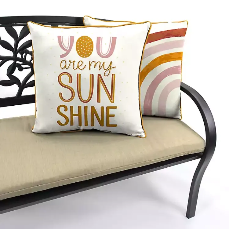Outdoor Cushions & Pillows-Kirklands Home Boho You Are My Sunshine Outdoor Pillow