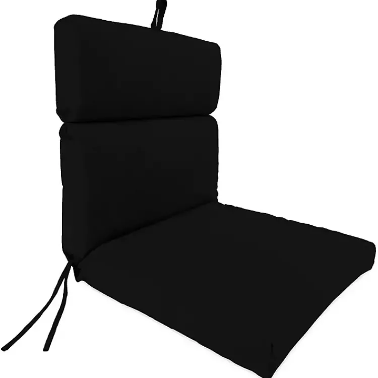Outdoor Cushions & Pillows-Kirklands Home Canvas French Edge Outdoor Chair Cushion Black