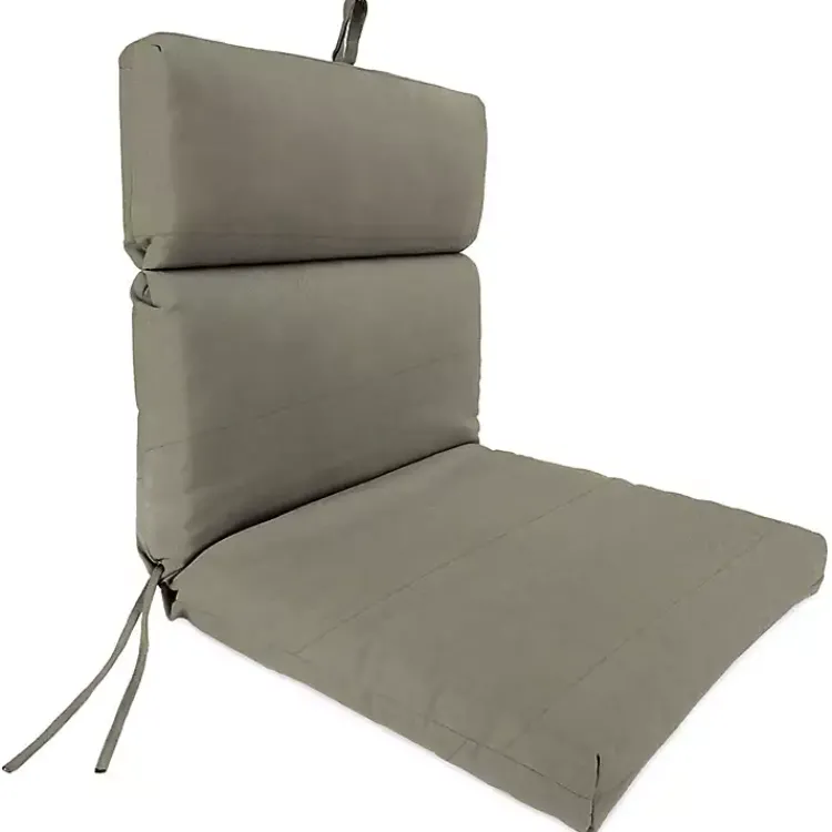 Outdoor Cushions & Pillows-Kirklands Home Taupe Canvas French Edge Outdoor Chair Cushion Tan