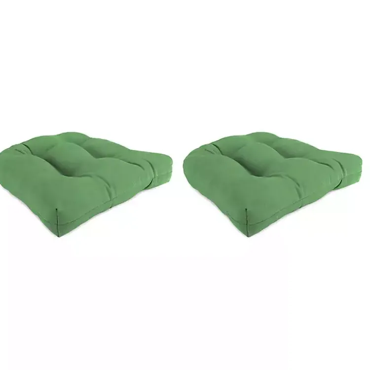 Outdoor Cushions & Pillows-Kirklands Home Tufted Outdoor Chair Cushions, Set of 2 Green