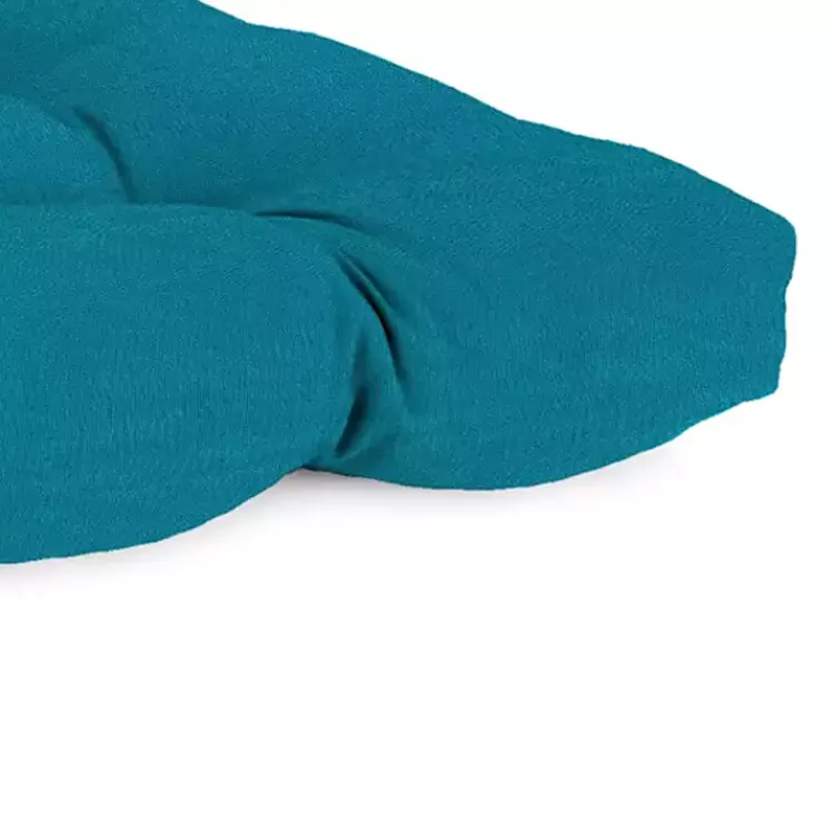 Outdoor Cushions & Pillows-Kirklands Home Turquoise Tufted Canvas Outdoor Bench Cushion Blue