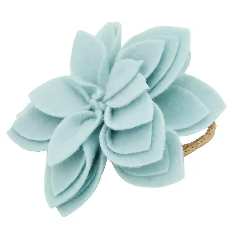 Table Linens-Kirklands Home Blossom Napkin Rings, Set of 4 Blue