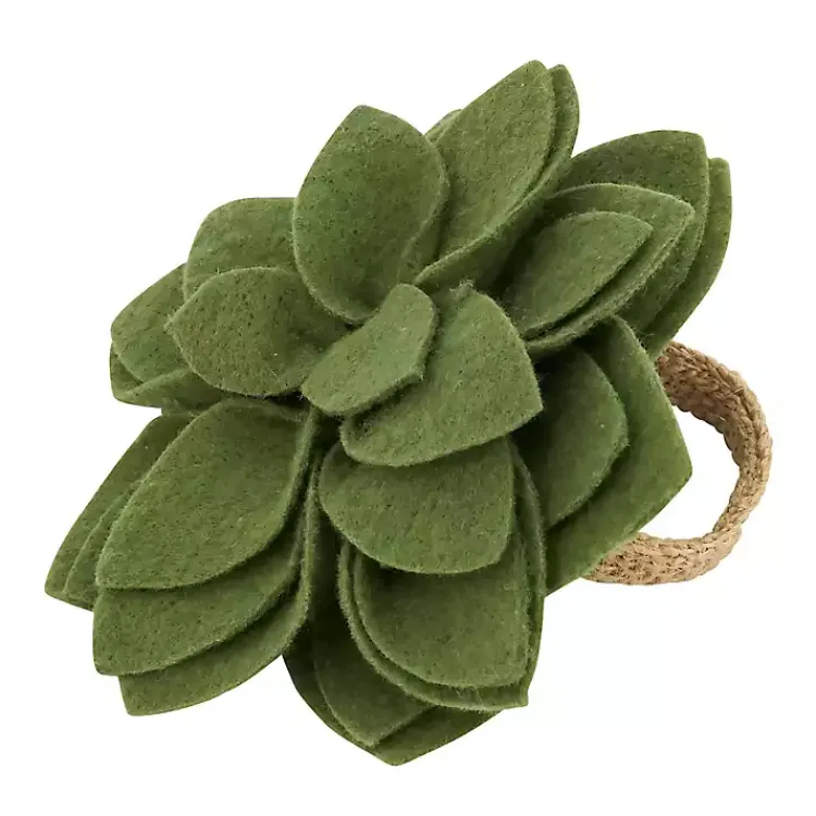 Table Linens-Kirklands Home Blossom Napkin Rings, Set of 4 Green