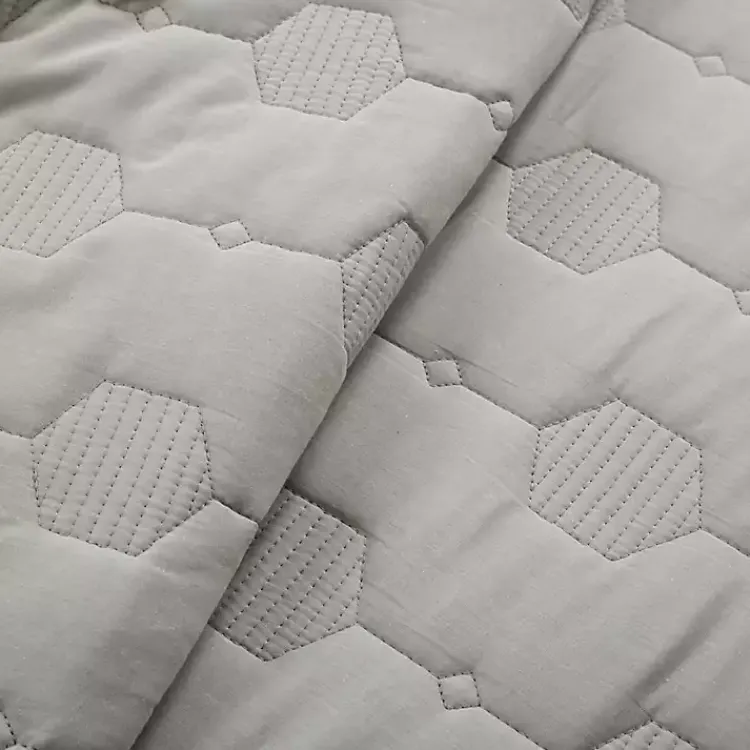 Quilts-Kirklands Home Hexagon Honeycomb 3-pc. Cali King Quilt Set Gray