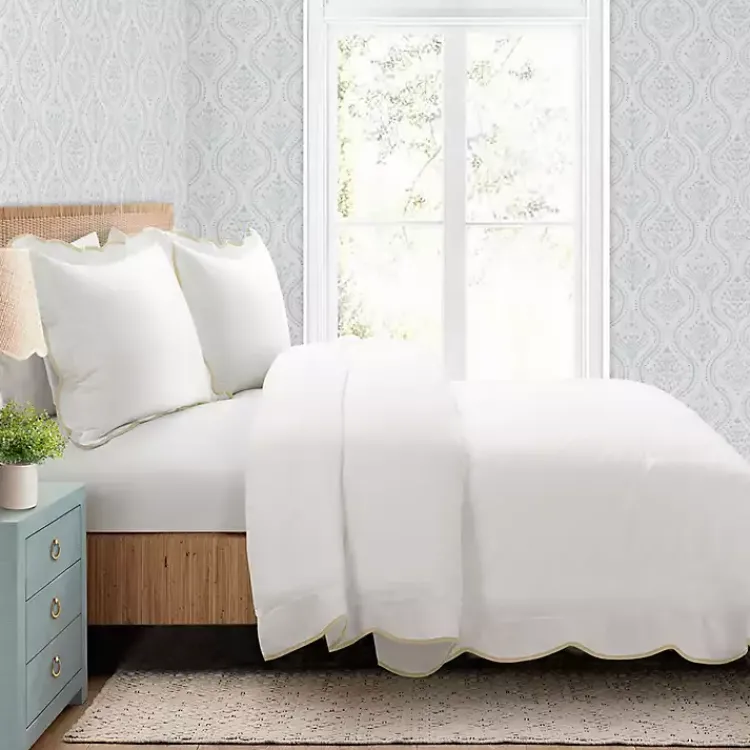 Comforters-Kirklands Home Tan Scalloped Edge 3-pc. King Comforter Set