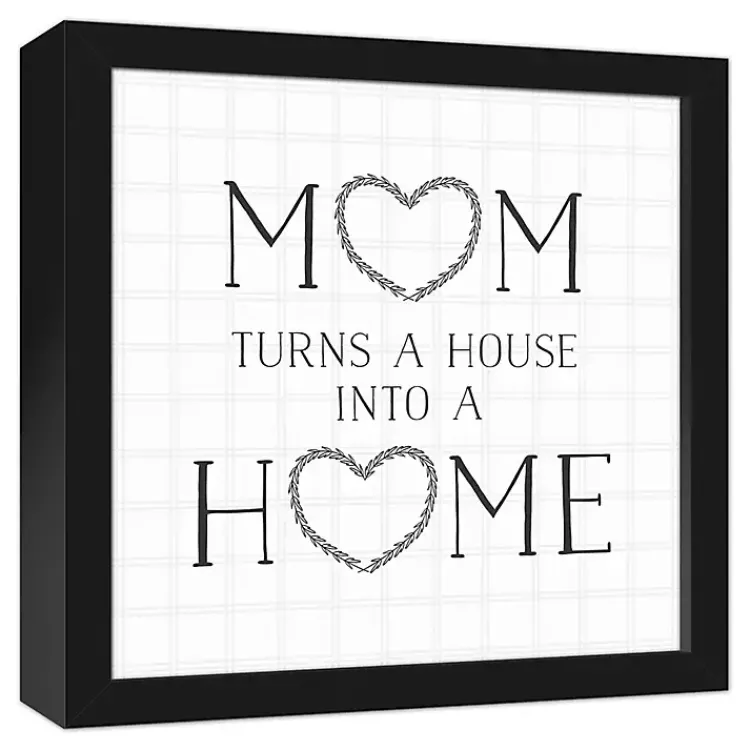 Wall Quotes & Signs-Kirklands Home Mom Turns a House into a Home Framed Canvas Print