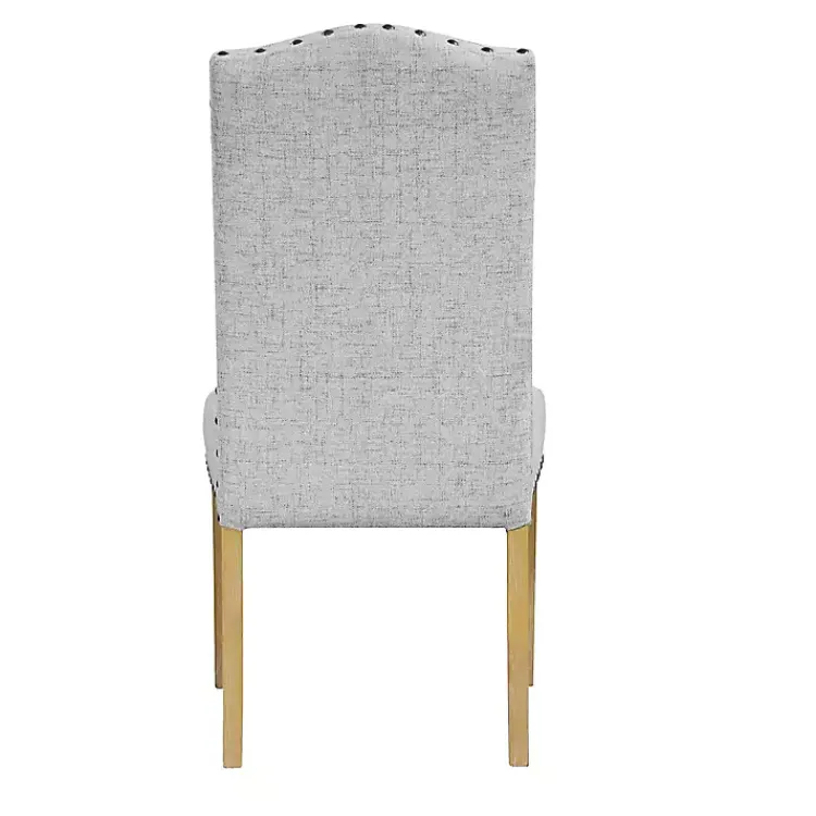 Dining Chairs-Kirklands Home Neutral Nailhead Parsons Dining Chairs, Set of 2 Multi