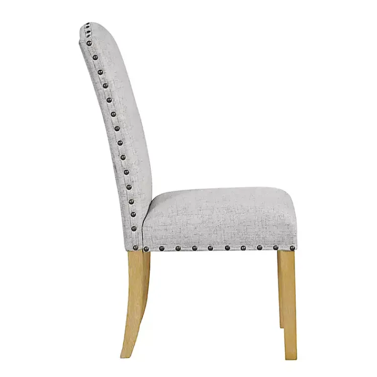 Dining Chairs-Kirklands Home Neutral Nailhead Parsons Dining Chairs, Set of 2 Multi