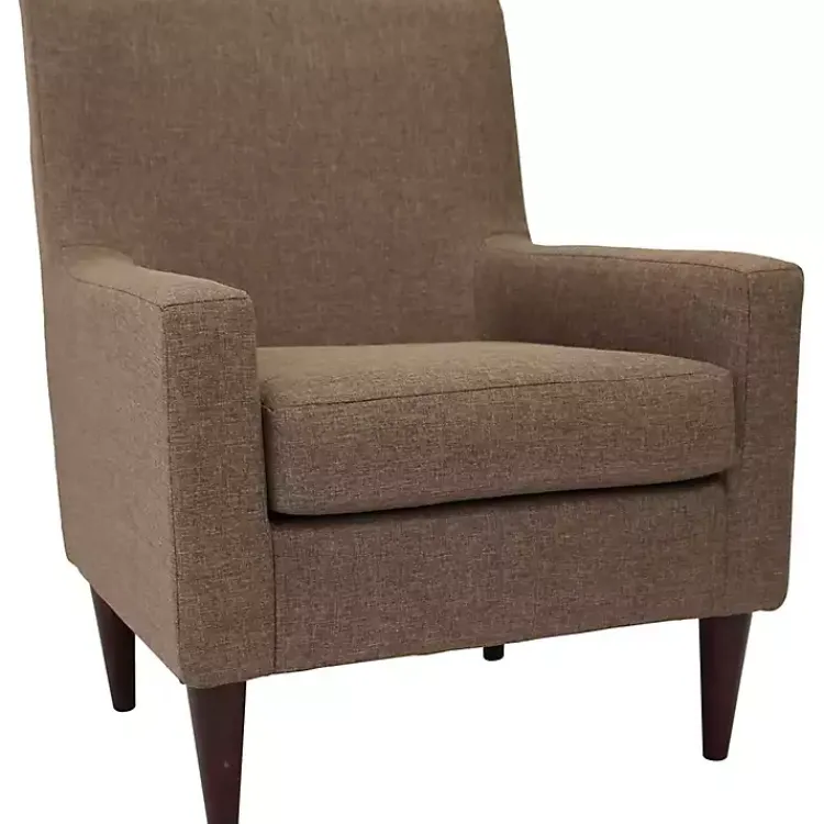 Accent Chairs-Kirklands Home Emma Pecan Upholstered Accent Chair Brown