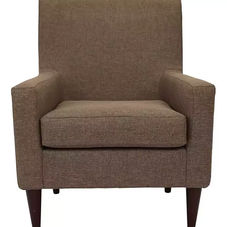 Accent Chairs-Kirklands Home Emma Pecan Upholstered Accent Chair Brown