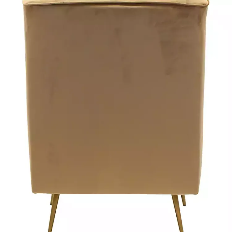 Accent Chairs-Kirklands Home Velvet Lana Accent Chair Tan