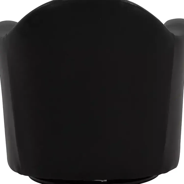 Accent Chairs-Kirklands Home Max Faux Leather Swivel Club Accent Chair Black