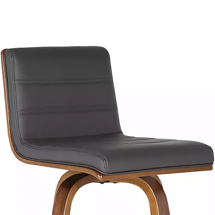 Bar Stools & Counter Height Stools-Kirklands Home Faux Leather Vienna Swivel Counter Stool Gray