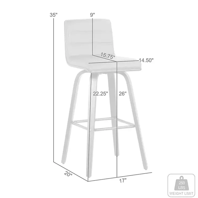 Bar Stools & Counter Height Stools-Kirklands Home Faux Leather Vienna Swivel Counter Stool Gray