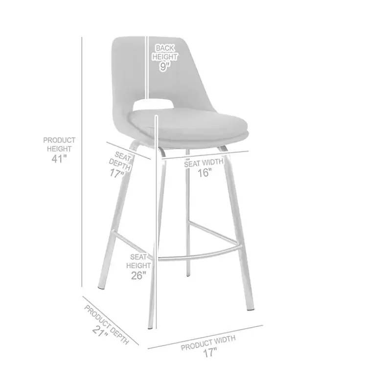 Bar Stools & Counter Height Stools-Kirklands Home Faux Leather Carise Swivel Bar Stool Black