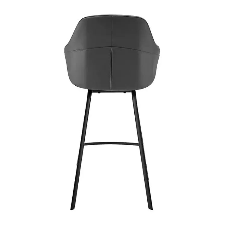 Bar Stools & Counter Height Stools-Kirklands Home Faux Leather Brigden Swivel Counter Stool Gray