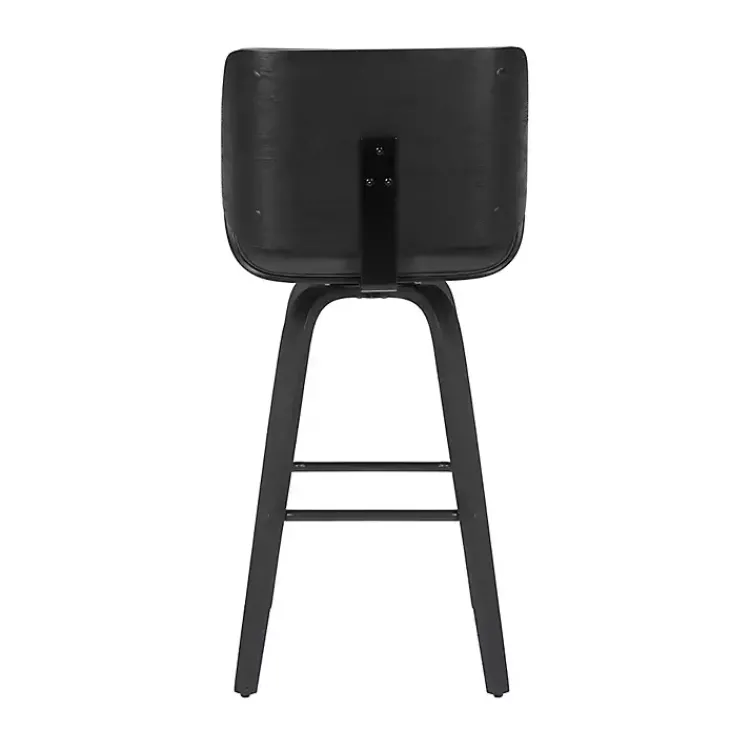Bar Stools & Counter Height Stools-Kirklands Home Faux Leather Tyler Swivel Bar Stool Gray