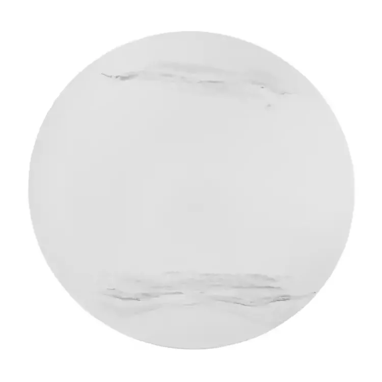 Coffee Tables-Kirklands Home Marble Round Black Loxley Coffee Table White
