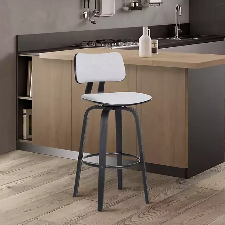 Bar Stools & Counter Height Stools-Kirklands Home Light Pico Swivel Counter Stool Gray