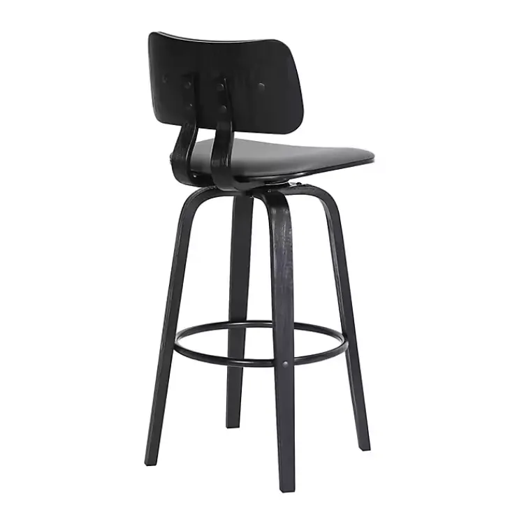 Bar Stools & Counter Height Stools-Kirklands Home Faux Leather Pico Swivel Counter Stool Gray