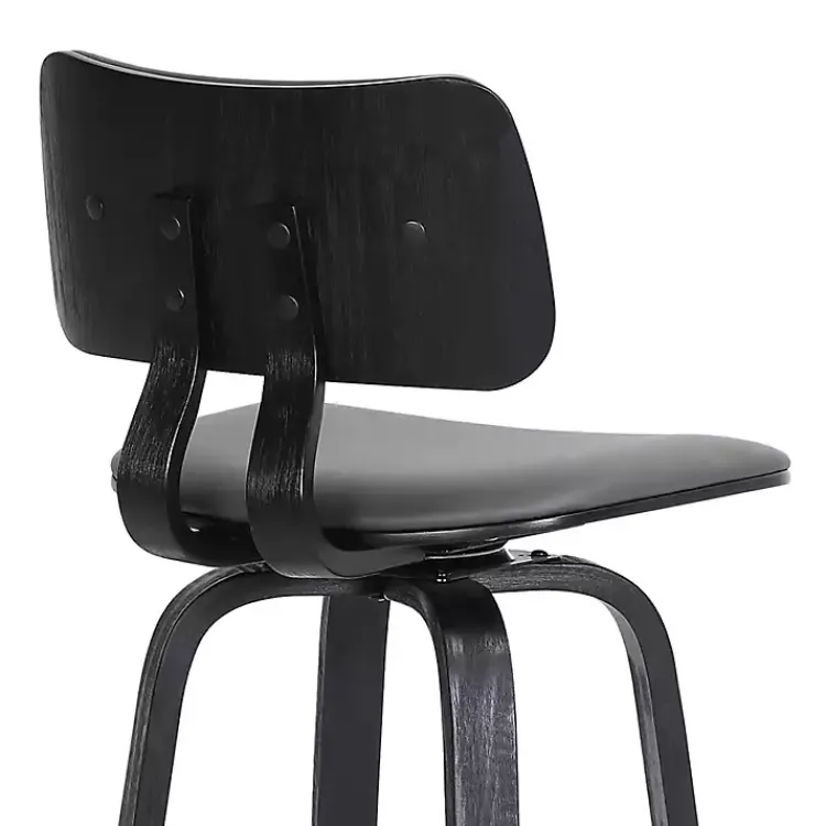 Bar Stools & Counter Height Stools-Kirklands Home Faux Leather Pico Swivel Counter Stool Gray