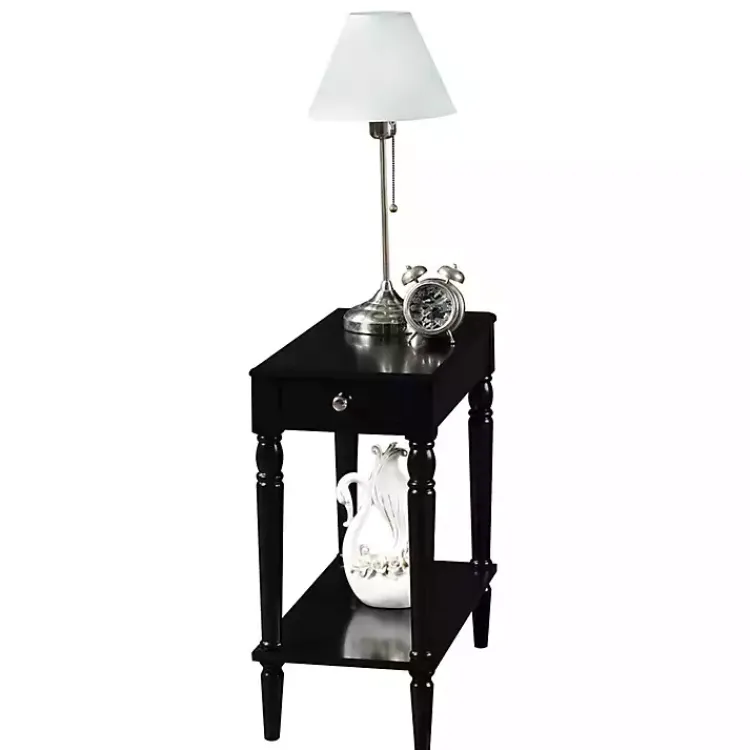 Accent & End Tables-Kirklands Home French Country Single Drawer Accent Table Black