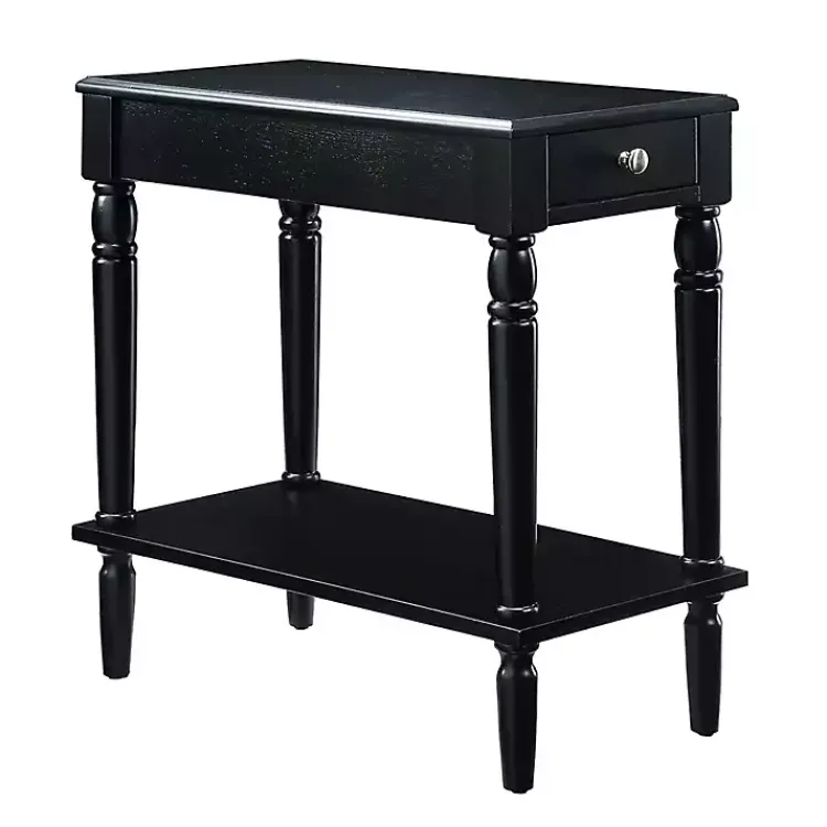 Accent & End Tables-Kirklands Home French Country Single Drawer Accent Table Black