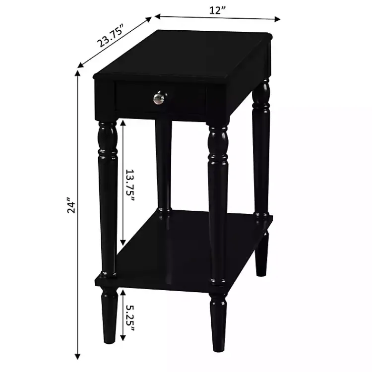 Accent & End Tables-Kirklands Home French Country Single Drawer Accent Table Black