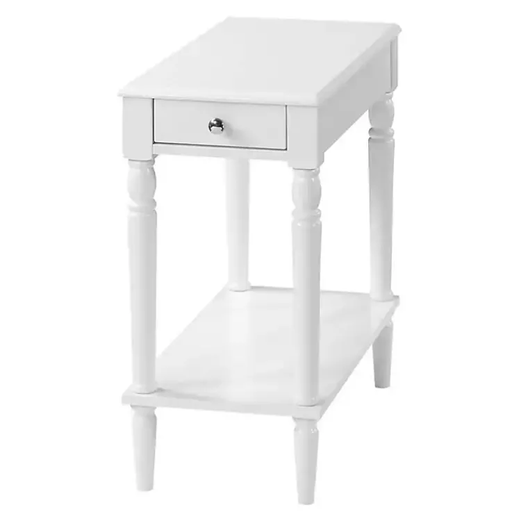 Accent & End Tables-Kirklands Home French Country Single Drawer Accent Table White