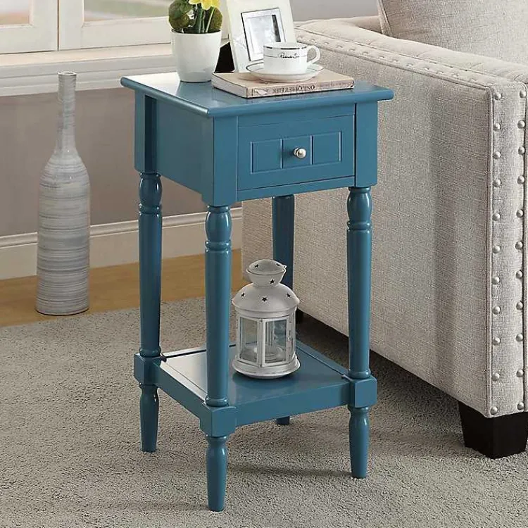 Accent & End Tables-Kirklands Home Sea French Country Square Accent Table Blue