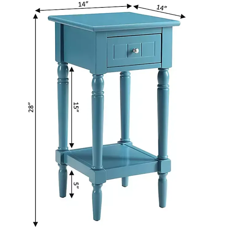 Accent & End Tables-Kirklands Home Sea French Country Square Accent Table Blue