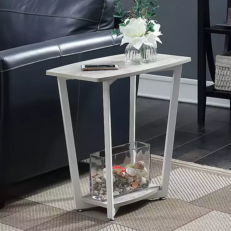 Accent & End Tables-Kirklands Home Graywash Joanne Accent Table White