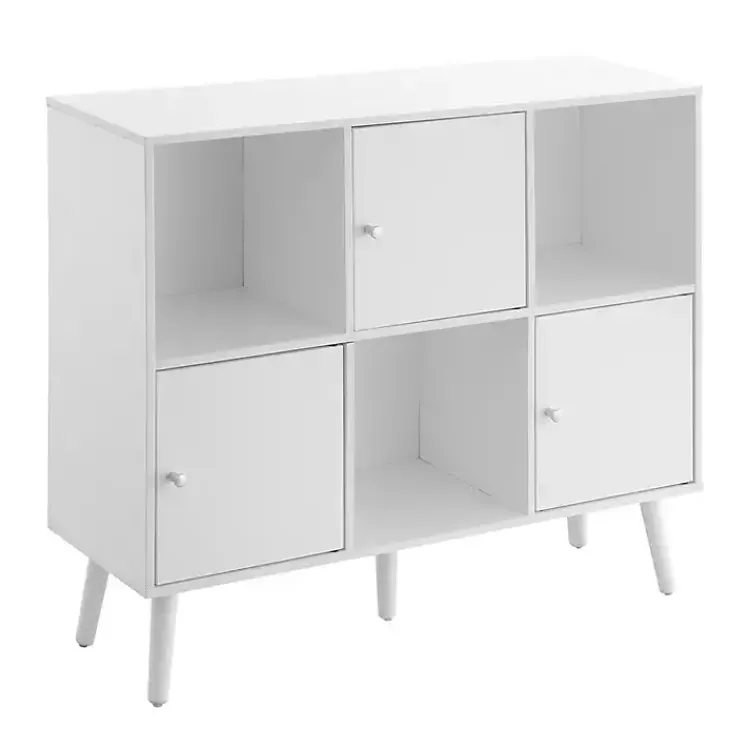 Cabinets & Sideboards-Kirklands Home Mid-Century Modern Cubby Cabinet White
